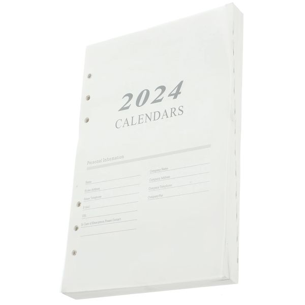 Bloc-notes Liste de tâches 6 anneaux Insert 2024 Agenda anglais Page de livre A5 Bloc-notes de poche Planificateur quotidien Feuilles mobiles 231201