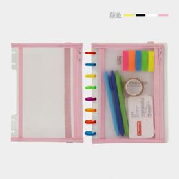 Kladblokken van thenon aangepaste notitiesysteem Discbound Notebook opslagzak h planner paddestoelgat ritssluiting tas kantoor stationery