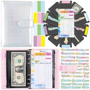 Blocnotes Glitter Geld Budget Planner Binder Met 10 Stuks Rits Enveloppen Cash Voor Budgettering Organizer BindeNotepads