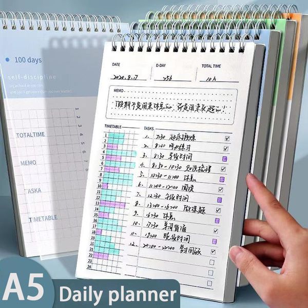 Blocs de notas Cuadernos de objetivos A5 y diarios Blocs de notas en espiral Agenda Calendario Diario Rastreador Configuración de objetivos Planificador de sueños PP Agenda 230918