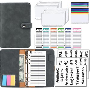 Notepads Good Material A6 PU Leather Budget Binder Notebook Cash Envelopes System Set Pockets Money Saving Bill Organizer 230503