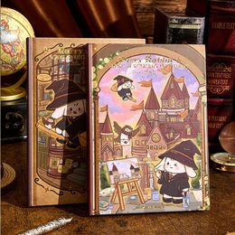 Bloc-notes Harry Rabbit's School of Witchcraft and Wizardry Notebook Illustrations colorées mignonnes Journal à couverture rigide Planificateur hebdomadaire Bloc-notes 231128