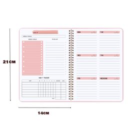 Blocs de notas HCKG A5 Agenda Planificador Cuaderno Diario Meta semanal Horarios de hábitos Cuadernos de diario para la escuela Papelería Oficina 230503