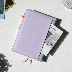 Bloc-notes japonais et coréen papeterie violet A5 planificateur couverture de livre en cuir PU carnet de notes étudiant journal scolaire en gros