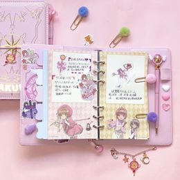 Blocnotes Kawaii Leuke Magische Meisje Sakura Notebook en Journal Losbladige Binder DIY Hand boek Dagboek Notepad School Briefpapier Meisjes Gift 230703