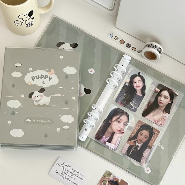 Bloc-notes Kawaii Dog A5 Binder P ocard Holder Kpop Idol P o Album Collect Book Picture Cards Storage Korean Student School Papeterie 230701