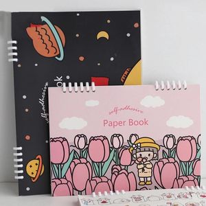 Bloc-notes Kawaii Loose-Leaf Coil Release Paper Book A4 B5 Thicken Tape Stickers Collection Notebook Sticker Organizer School Papeterie