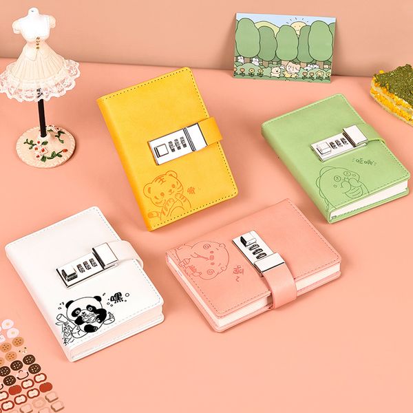 Broto-notes Kawaii Notebook A7 avec verrouillage note de papeterie