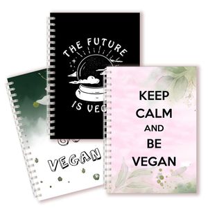 Blocs de notas Keep Calm And Go Vegan - Cuaderno de notas en espiral Diario vegetariano para la lista del plan de dieta verde Verduras Veganismo Mujeres Regalos