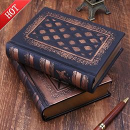 Kuitbuiliums Leather Vintage Diary Notebook Blank Hard Cover Sketching Book Paper Stationery Travel School Student Gift 230408