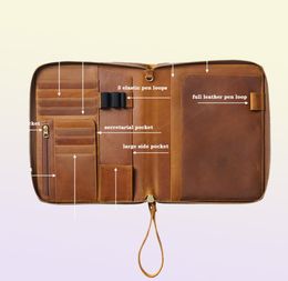 Notitieblokken lederen A5 notitieboekje met ritssluiting voor Hobonichi Cousin Leuchtturm 1917 Journal Luxe Zip portfolio Organizer Planner7799997