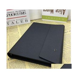 Blocs de notas Luxury Black Harder Envelope Design Highend Cuero hecho a mano Tamaño A5 Carpeta de diario Cuadernos con 100 hojas sueltas Busine Dhakt