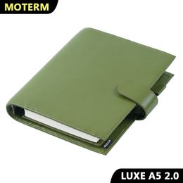 Blocs de notas Moterm Luxe 2.0 Serie A5 Tamaño Planificador Cuaderno de cuero de grano granulado con anillo de 30 mm Organizador de agenda Bloc de notas Diario Cuaderno de bocetos 230826