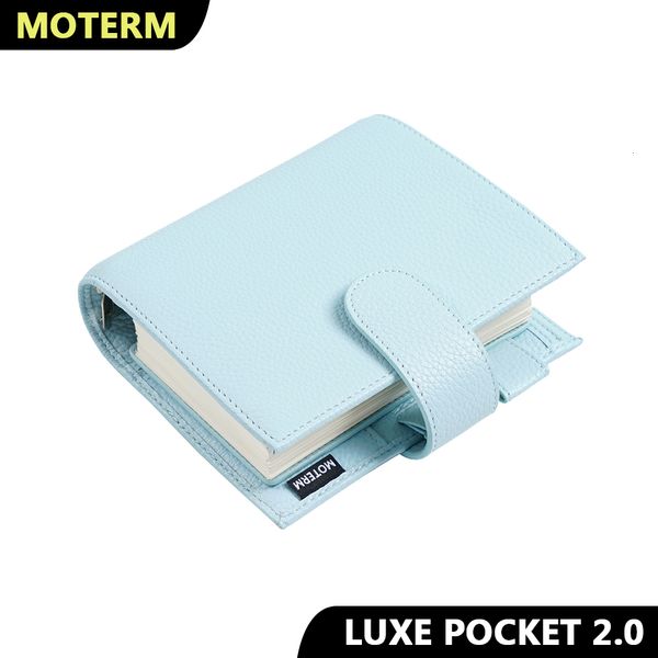 Blocs de notas Moterm Luxe 2.0 Series Planificador de tamaño de bolsillo Cuaderno A7 de cuero de grano guijarro con anillo de 30 mm Mini Agenda Organizador Diario Bloc de notas 221119