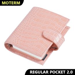 Bloc-notes Moterm Regular 20 Pocket Size Rings Planner Véritable Croc Grain Leather A7 Notebook Agenda Organizer Diary Sketchbook 230731