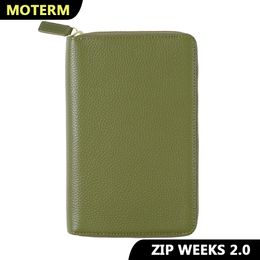 Notitieblokken Moterm Zip Weeks 2.0 Cover voor Hobo Weeks Notebook Echt Pebbled Grain Koeienhuid Bredere Rits Planner Organizer Journal Dagboek 230602