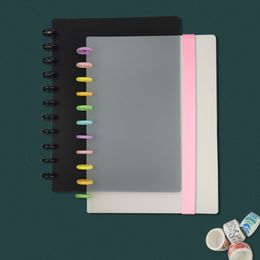 Bladblokjes paddestoelgat a4 glazuur pp cover Notebook set diy los-blad dagboek notpad 11 pcs bindende schijven notebook binding accessoires 230515