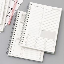Kuit notebooks agenda planner Diary Wekelijkse spiraalvormige organisator LiBETAS A5 NOTE BOEKEN Maandelijks Kraft Paper Schedule Filofex Notebook 230408