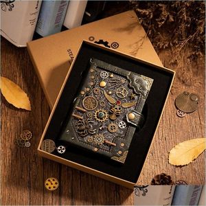 Blocs de notas Steampunk Gear Retro Notebook Nivel de arte Hecho a mano Exquisito Regalo de novedad 2Pcsnotepads Drop Delivery 2021 Office Dhaw7