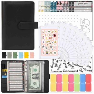 Bloc-notes Notes A6 Binder Budget Planner Notebook Covers Folder A6 Size 6 Hole Binder Pockets Plastic Binder Zipper Money Saving Envelope x0715