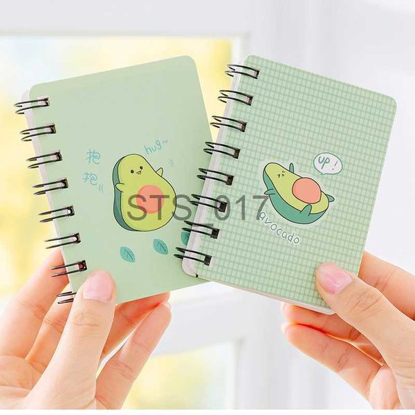 Blocs de notas Notas Diario Cuadernos Estudiantes Lindo Aguacate Side Flip Coil Book con portátil A7 Notebook Student Mini Pocket Book Small Notebook x0715