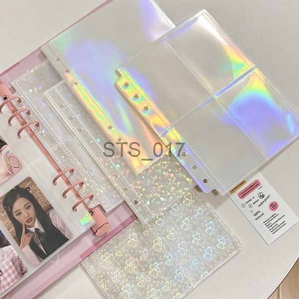 Bloc-notes Notes Nouveau 10pcs Laser A5 Binder Recharge Poches Manches Notebook Kpop Photocards Titulaire Journal 3 pouces 5 pouces Carte Album Photo Pochette Intérieure x0715