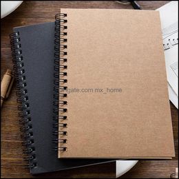 Kuit notities Office School Levers Business Industrial Portable Kraft Papers Black Ding Sketch Notebook Spiral Journal Notebooks Supli