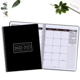 Blocs de notas Planificador de oficina - Calendario mensual semanal 2023 9 x 11 Gestión del tiempo Cuaderno personal Cubierta dura de PVC con notas en espiral 220914