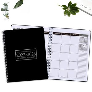 Notepads Office Planner - 2023 Wekelijkse maandelijkse kalender 9 x 11 Time Management Persoonlijk notebook Hard PVC -cover met spiraalvormige notities 220914