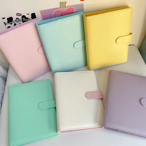 Notepads Other Desk Accessories MINKYS Kawaii Candy Color A5 PU Leather Kpop Album School Stationery 230408 230408