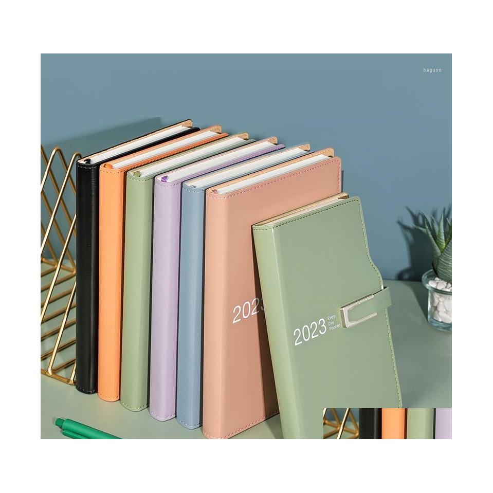 Taccuini Planner Book A5/A6 Schede Agenda Piano anno/mese/giorno Notebook con penna per firma 2in1 Cancelleria Cuadernos Fibbia magnetica Dr Dhxno