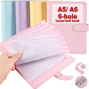 Kladblokken Praktische budget Binder lederen zakken A6 Macaron Cash Envelopes System Set Notebook voor geldbesparende factuur Organisator 230503