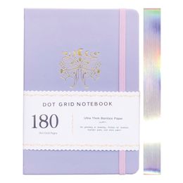 Bloc-notes Purple Butterfly Bullet Dotted Notebook Grid Diary 180gsm Paper Vegan Fabric Hardcover 230408