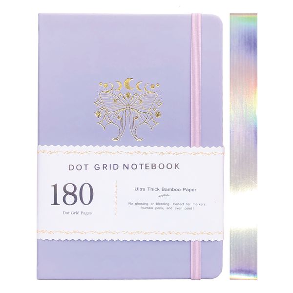 Blocs de notas Purple Butterfly Bullet Dotted Notebook Dot Grid Journal 180gsm Papel Vegan Fabric Hardcover 230203