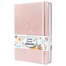 Blocs de notas Cubierta de oro rosa Cuaderno punteado Dot Grid Journal INS BUJO 160GSM Papel grueso de bambú con página numerada * BUKE 230130