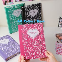 Notepads Skysonic Fashion A5 Binder Notebook Jounral Cover Ins Bandage Pocards Stickers Collect Book Po Cards Organzier Stationery 230817