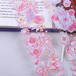 Blocs-notes L'arôme de Rose Floral Washi PET Ruban pour la Fabrication de Cartes Décoration DIY Scrapbooking Plan Autocollants 230701