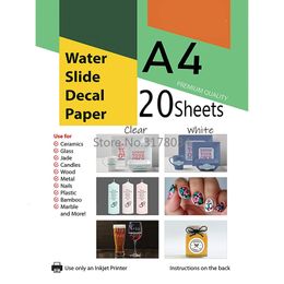 Blocnotes Transparant Waterglijbaan Decal Papier voor Inkjet Printer A4 Water Slide Transfer Printable Hoge Resolutie DIY Design Cup 230627