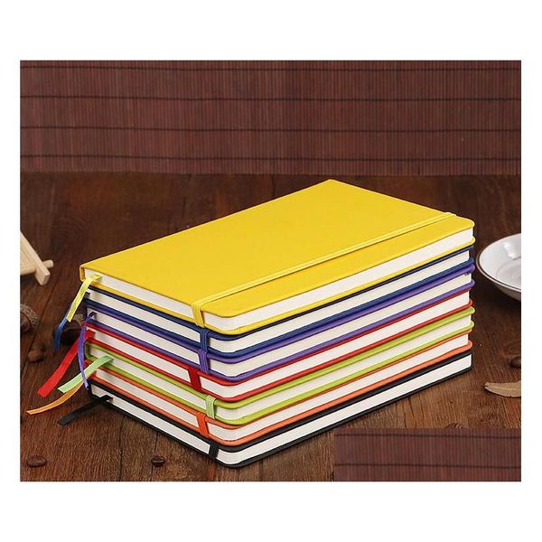 Bloc-notes en gros classique cahier plus dur a5 costom design collège rouge pu cuir avec poche fermeture élastique bandes 100 feuilles goutte dhyw9