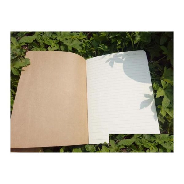 Bloc-notes Pages lignées en gros Carnets de voyage Carnets de notes Kraft Brown Soft Er Notebook A5 Taille 210 mm x 140 60 30 feuilles Papeterie Off Dhfgy