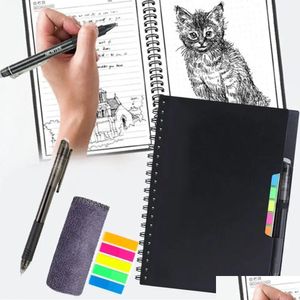 Bloc-notes Bloc-notes en gros A5 réutilisable Smart Notebook bloc-notes effaçable avec stylo effaçant le tissu mémo tableau blanc portable journal bureau D Dhoj4