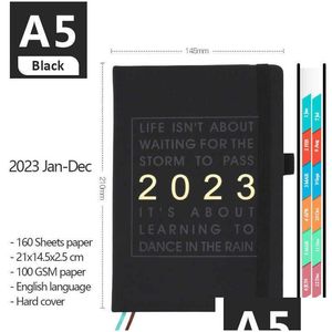 Bloc-notes Planificateur en gros A5 Agenda 2023 Schede Journal Kawaii Sketchbook Journal Accessoires de bureau Fournitures scolaires Notebook Paper Dro Dh5W2