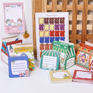 Notes 200 feuilles Kawaii Sticky Milk Carton Bloc-notes Amovible Boxed Note Notebooks Planner Memo Stickers School Papeterie 220927