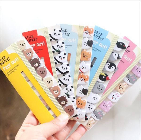 Notes 30 pcs / lot Bloc-notes animal mignon Cartoon N Times Sticky Notes Papeterie autocollant Notebook Fournitures scolaires Marque-page Étiquette 230625