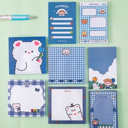 Opmerkingen 80 pagina's Set schattig blauwbeer memo kussen plaknotitieboek Stationery School Supplies kawaii 220927