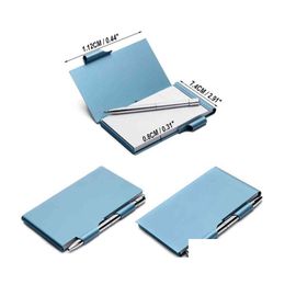 Opmerkingen Aluminium Portable Journal Paper Executive Notebook Harder Stijlvolle metal Small Notebooks Office Daily Memo Business Gift Drop D Dhrte