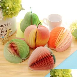 Notes Creative Fruit Shape Paper Cute Apple Lemon Pear Stberry Memo Pad Sticky Pop Up School Office Supply Dbc Drop Delivery Busines Dhkfn