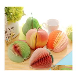 Opmerkingen Creative Fruit Shape Paper Cute Lemon Pear Stberry Memo Pad Sticky Pop Up School Office Supply DBC DH1436 Drop Delivery Busine OTEMF