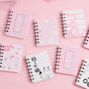 Opmerkingen schattig roze panter memo kussen Korean Stationery Student Rollover Coil Notebook Portable Small Book School Supplies HO 220927