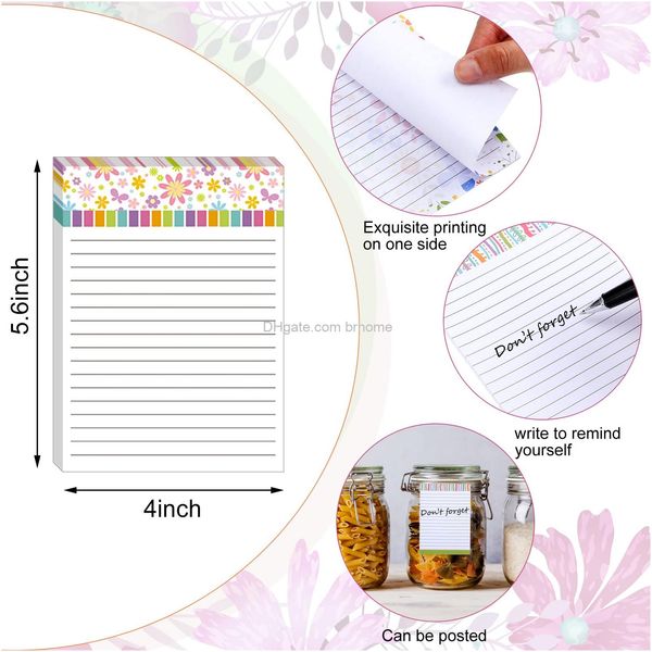 Notas Diseños de patrones divertidos Blocs de notas variados Nota de papel linda Bloc de notas pequeño para rascar Regalos divertidos Suministros de oficina para mujeres Trabajo Des Amlmx